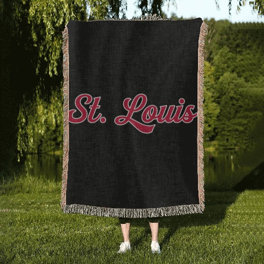 St Louis 1970S Wordmark Script Woven Blankets