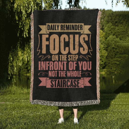 Daily Reminder Vintage Retro Affirmation A Woven Blankets