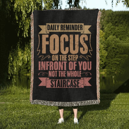 Daily Reminder Vintage Retro Affirmation A Woven Blankets