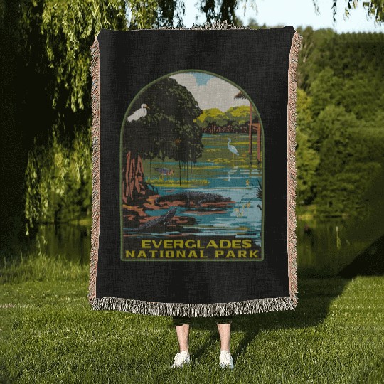 everglades national park Woven Blankets