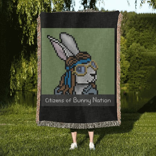 Citizens of Bunny Nation NFT #97 Artwork Woven Blankets