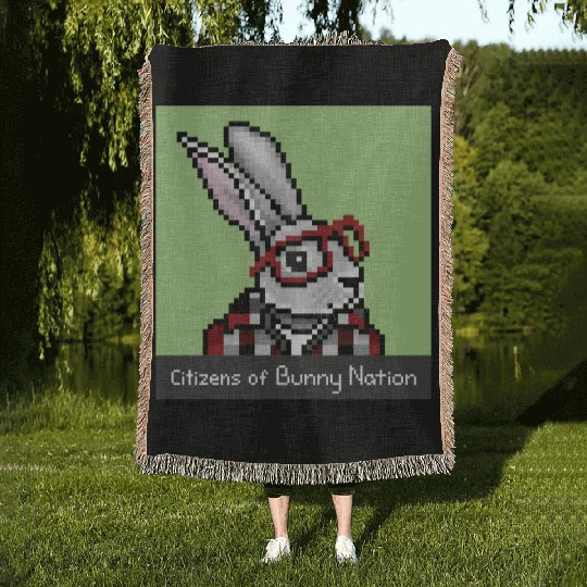 Citizens of Bunny Nation NFT #94 Artwork Woven Blankets