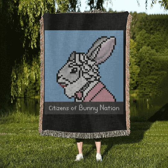 Citizens of Bunny Nation NFT #98 Artwork Woven Blankets