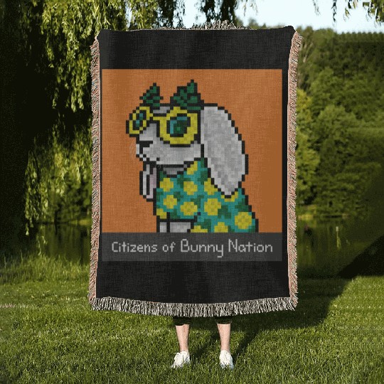 Citizens of Bunny Nation NFT #90 Artwork Woven Blankets