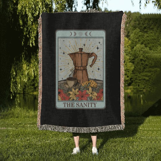 Coffee Tarot Card The Sanity Woven Blankets