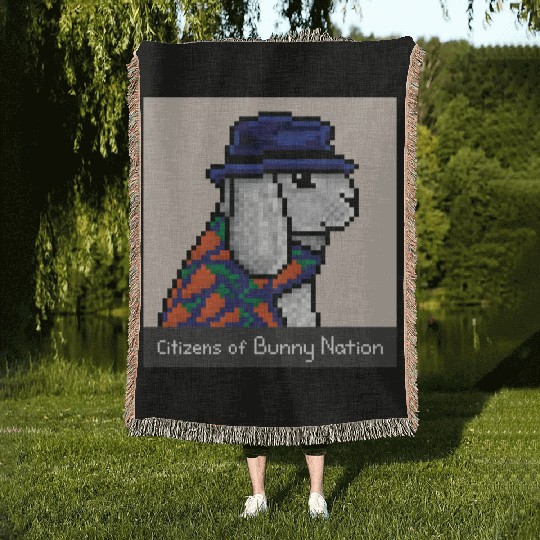 Citizens of Bunny Nation NFT #83 Artwork Woven Blankets