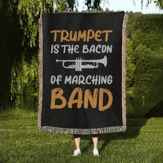 Marching Band Trumpet Music Teacher Instrument Woven Blankets