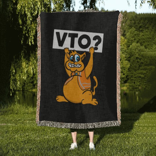 Cat Aing For Vto Worker That Loves Kitties Vto Woven Blankets