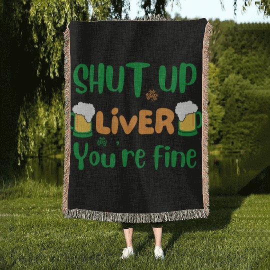 St Patricks Day Beer Shamrock Irish Woven Blankets