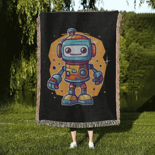 Robot Baby Robotic Future Engineer Technology Woven Blankets