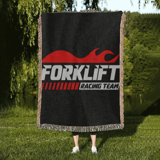 Forklift Racing Team Woven Blankets