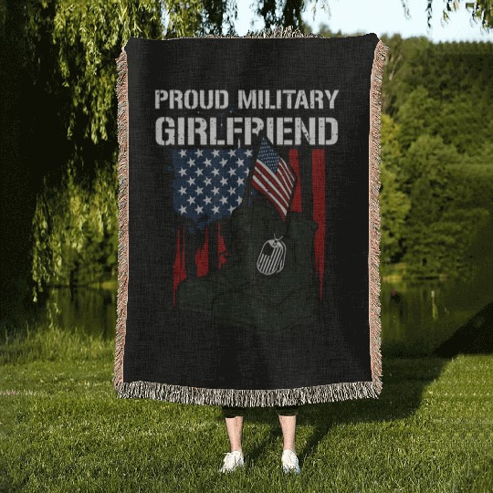 Friend Proud Military Friend Memorial Day Woven Blankets