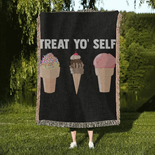 Ice Cream Treat Yo' Self Summertime Sherbet Gelato Woven Blankets