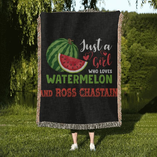 Just A Who Loves Watermelon And Ross Chastain Woven Blankets