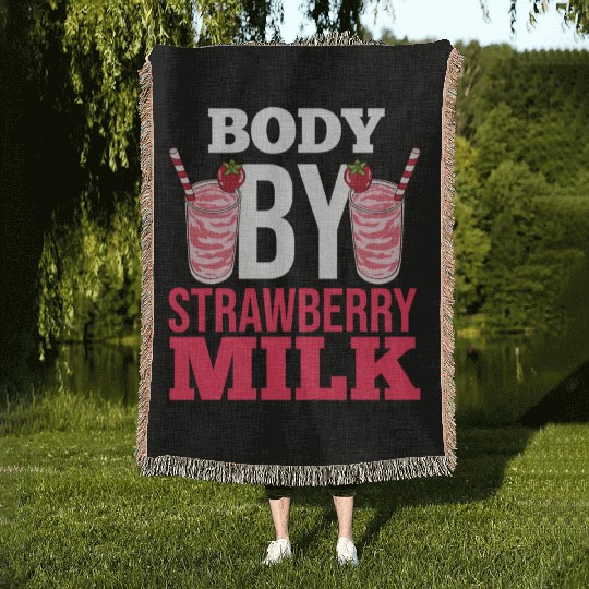 Strawberry Milk Shake Korean Vegan Japanese Woven Blankets