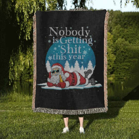 Santa 2020 Claus Ugly Bad Santa Woven Blankets