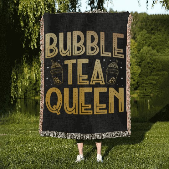 Bubble Tea Queen Boba Tea Drinker Korean Drink Woven Blankets