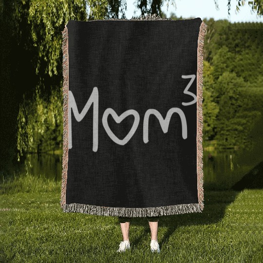 Mothers Day Cubed Mom 3 Three Mama Woven Blankets