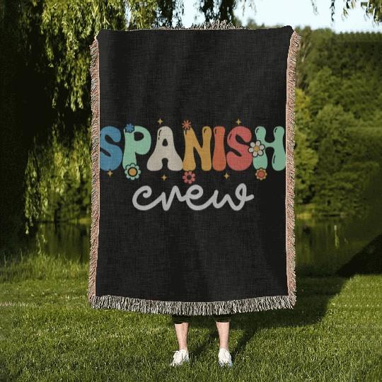 Spanish Teacher Spanish Crew Back To School Woven Blankets