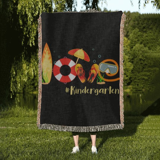 Love Kindergarten Summer Christmas In July Flip Woven Blankets