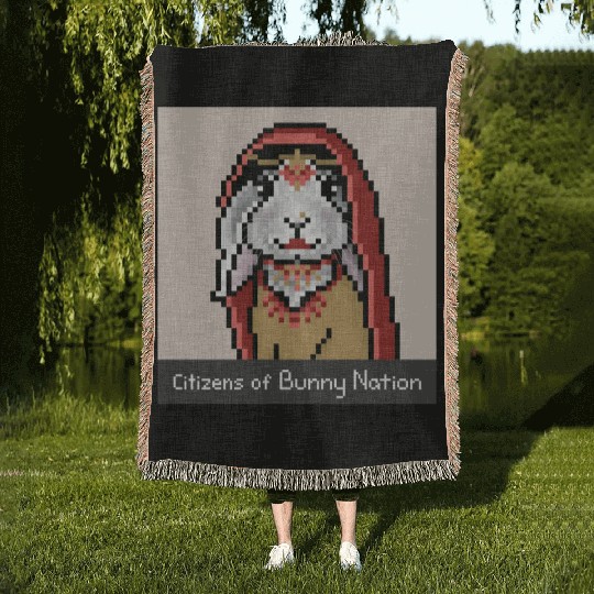 Citizens of Bunny Nation NFT #56 Artwork Woven Blankets