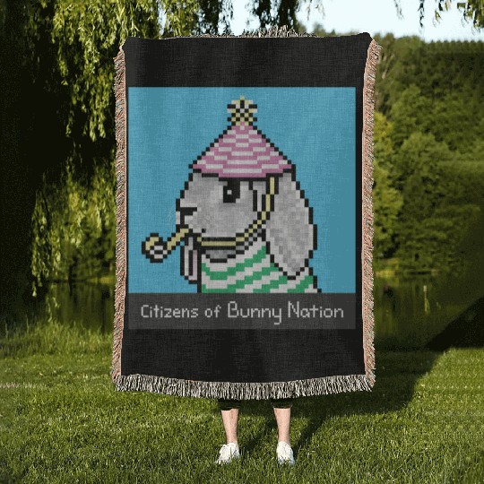 Citizens of Bunny Nation NFT #51 Artwork Woven Blankets