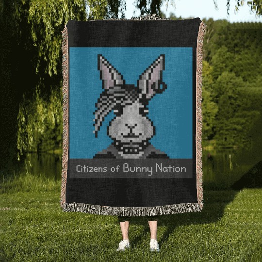 Citizens of Bunny Nation NFT #55 Artwork Woven Blankets