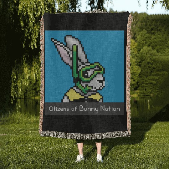 Citizens of Bunny Nation NFT #57 Artwork Woven Blankets
