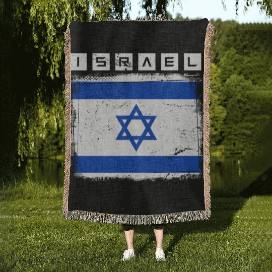 Israel Flag Star Of David Israel Woven Blankets