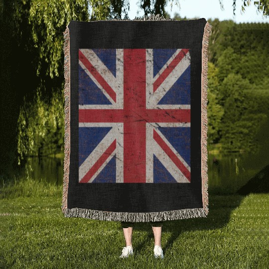Union Jack Flag Woven Blankets