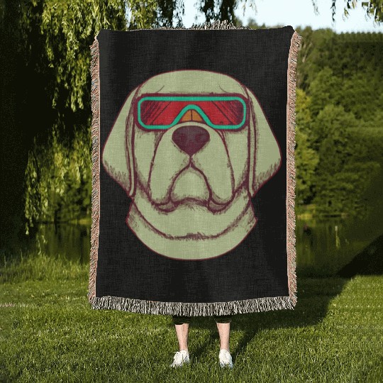 Retrofuturism Labrador Dog Lover Retriever Woven Blankets