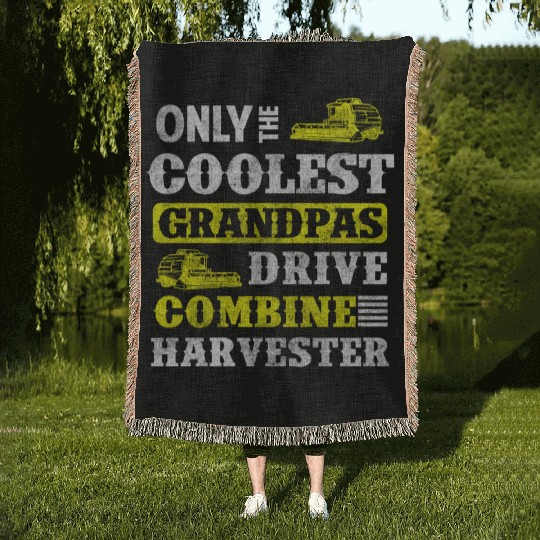 Harvest Field Worker Tractor Farmer Woven Blankets