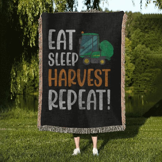 Farmer Field Worker Harvest Time Vegetable Woven Blankets
