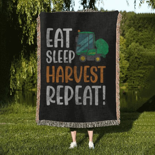 Farmer Field Worker Harvest Time Vegetable Woven Blankets