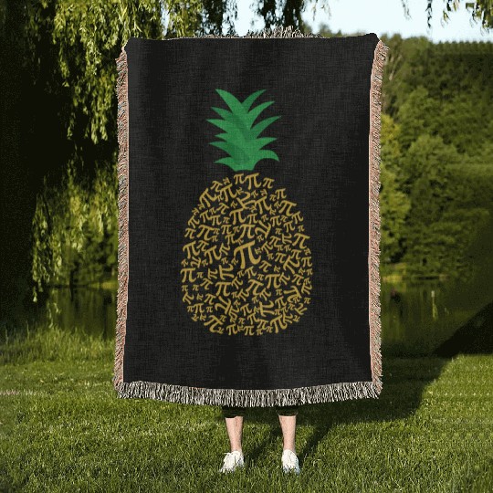 Cute Pi Day Pineapple Funny Math Teacher Woven Blankets