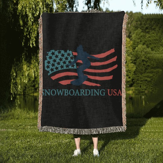 Snowboarding Player Snowboarding Usa Team Coach Woven Blankets