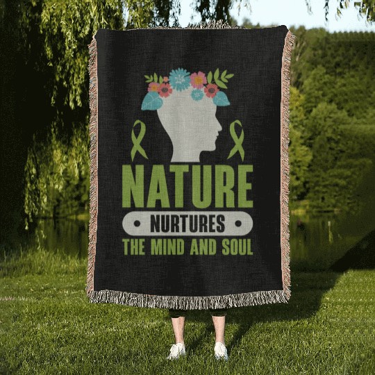 Mental Health Nature Environment Health Awareness Woven Blankets