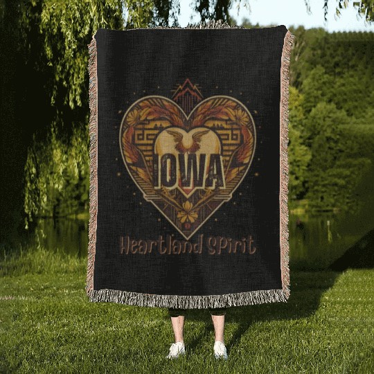 IOWA Heartland Spirit Woven Blankets