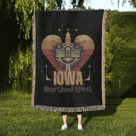 IOWA Heartland Spirit Woven Blankets