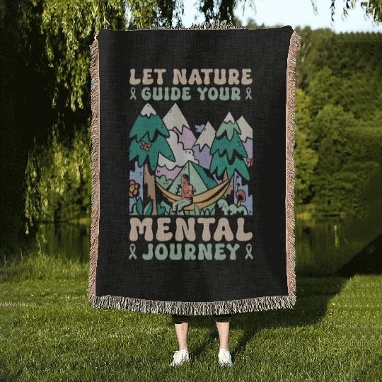 Mental Health Nature Environment Health Awareness Woven Blankets