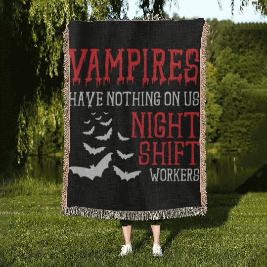 Night Shift Worker Graveyard Duty Woven Blankets