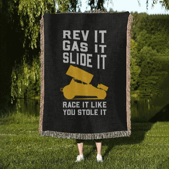 Sprint Car Racing Woven Blankets