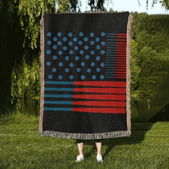 Baseball Stars & Stripes: A Patriotic Swing Woven Blankets