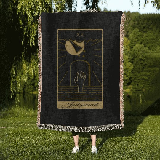 Tarot Card Judgement Occult Gothic Halloween Woven Blankets