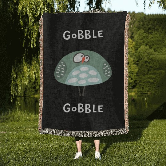 Gobble Gobble Strange Bird Woven Blankets