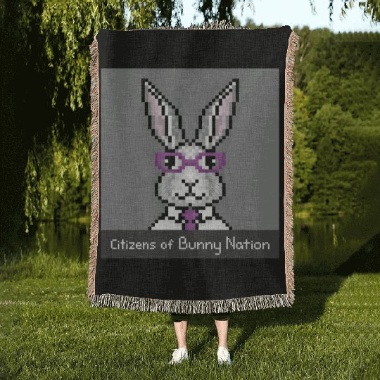 Citizens of Bunny Nation NFT #9 Artwork Woven Blankets