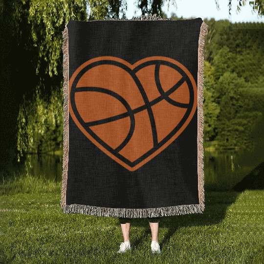 I love Basketball Players Woven Blankets