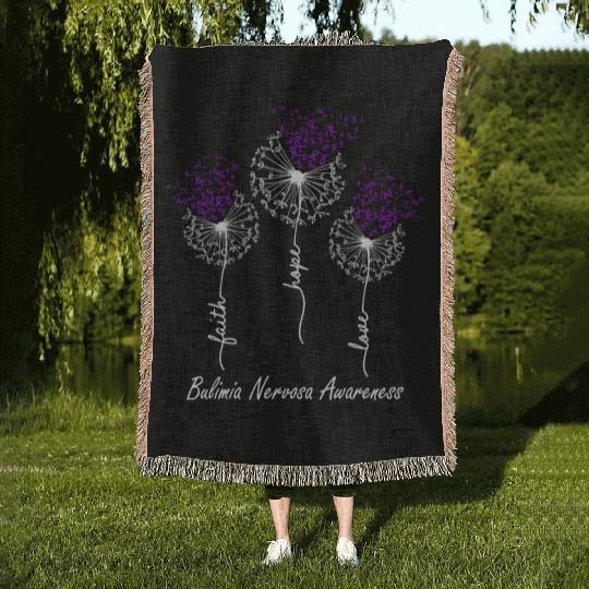 Faith Hope Love Bulimia Nervosa Awareness Woven Blankets