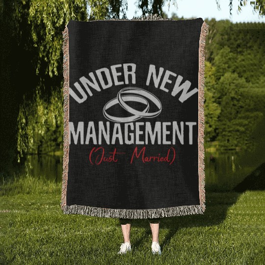 Under Newagement Just Married Groom Bride Wedding Woven Blankets