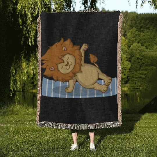 Yoga Lion Woven Blankets